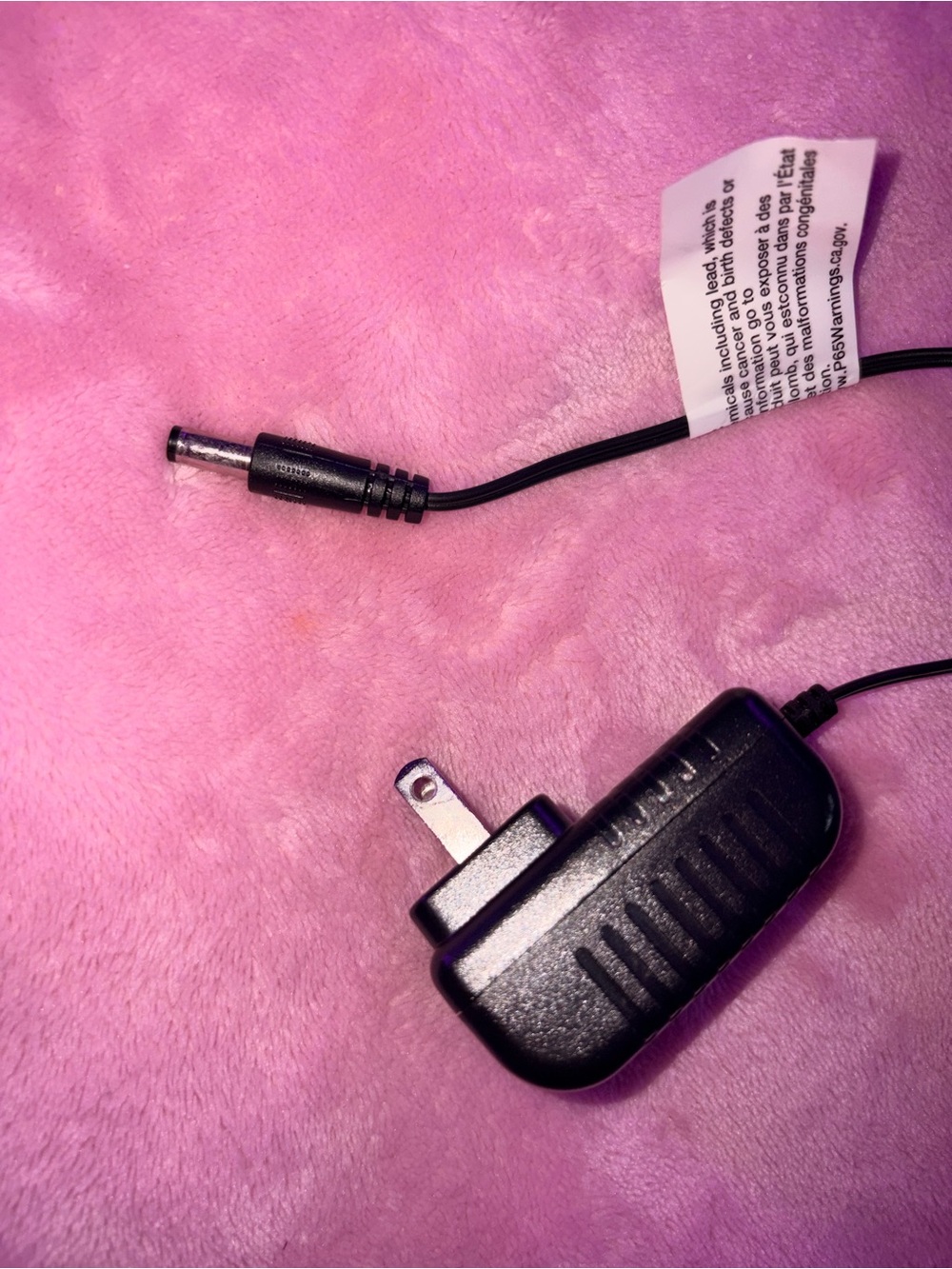 Black AC/DC Power Adapter with Barrel Plug